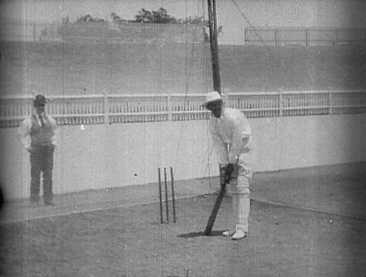 Prince Ranjitsinhji practising batting at the nets